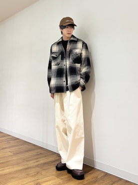 「SENSEOFPLACE」｜「アイテム（帽子）」を使った、りゅーとさん（メンズ・172cm）の冬コーディネート