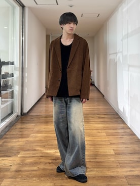 「アイテム（その他アウター、ブラウン系）」を使った、りゅーとさん（メンズ・172cm）の秋コーディネート