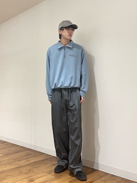 「SENSEOFPLACE」｜「アイテム（帽子）」を使った、りゅーとさん（メンズ・172cm）の秋コーディネート