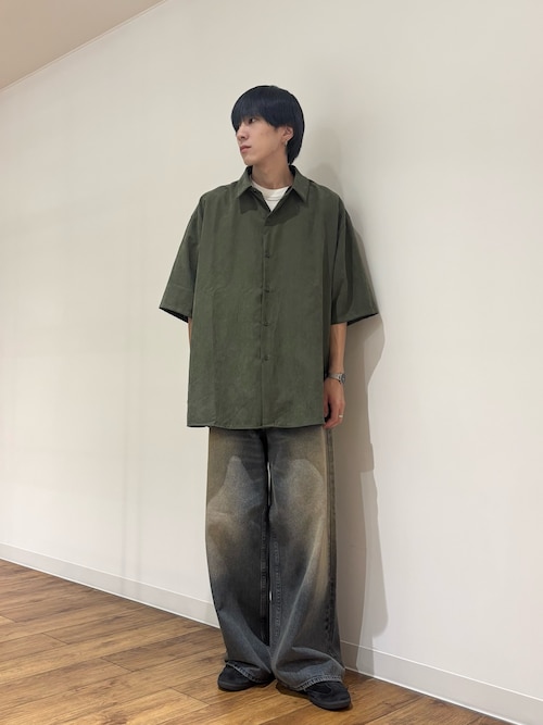 BRIEFING オリーブグリーン 長袖シャツ オックスフォード半袖シャツ FB4511U－14 オリーブ