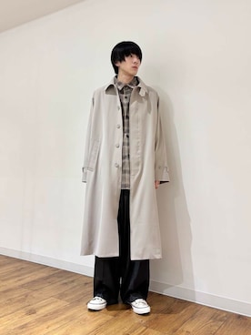 「SENSE OF PLACE by URBAN RESEARCH（センスオブプレイスバイアーバンリサーチ）のアイテム（ステンカラーコート）」を使った、りゅーとさん（メンズ・172cm）の冬コーディネート