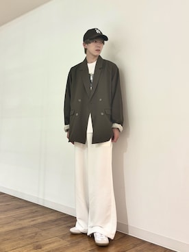 「SENSEOFPLACE」｜「アイテム（帽子）」を使った、りゅーとさん（メンズ・172cm）の秋コーディネート