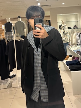 「SENSE OF PLACE by URBAN RESEARCH（センスオブプレイスバイアーバンリサーチ）のチェックフーディーシャツ（シャツ/ブラウス、ブルー系）」を使った、りゅーとさん（メンズ・172cm）の夏コーディネート