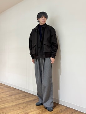 「SENSEOFPLACE」｜「アイテム（ブルゾン）」を使った、りゅーとさん（メンズ・172cm）の冬コーディネート