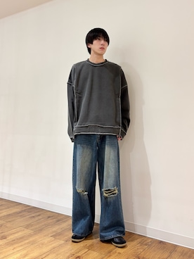 「アーバンリサーチ」｜「アイテム（スウェット）」を使った、りゅーとさん（メンズ・172cm）の冬コーディネート
