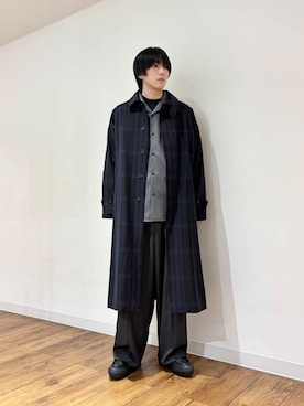 「SENSE OF PLACE by URBAN RESEARCH（センスオブプレイスバイアーバンリサーチ）のアイテム（ステンカラーコート）」を使った、りゅーとさん（メンズ・172cm）の冬コーディネート