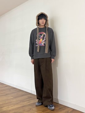 「SENSEOFPLACE」｜「アイテム（帽子）」を使った、りゅーとさん（メンズ・172cm）の秋コーディネート