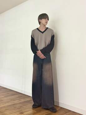 「アイテム（ニット/セーター）」を使った、りゅーとさん（メンズ・172cm）の秋コーディネート