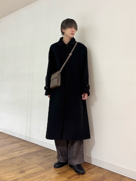 「ブラック」｜「アイテム（その他アウター）」を使った、りゅーとさん（メンズ・172cm）の冬コーディネート