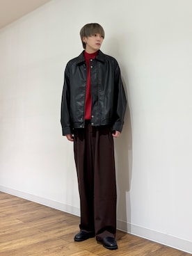 「SENSEOFPLACE」｜「アイテム（ブルゾン）」を使った、りゅーとさん（メンズ・172cm）の秋コーディネート