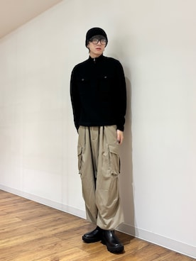 「SENSEOFPLACE」｜「アイテム（帽子）」を使った、りゅーとさん（メンズ・172cm）の冬コーディネート