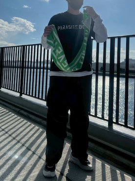 「アイテム（デニムパンツ）」を使った、tsuba1119さん（メンズ・70cm）の冬コーディネート