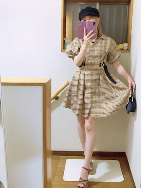 「アイテム（帽子）」を使った、mami太郎さん（レディース・162cm）の夏コーディネート