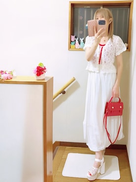 「GRL（グレイル）のアイテム（カーディガン/ボレロ）」を使った、mami太郎さん（レディース・162cm）の夏コーディネート