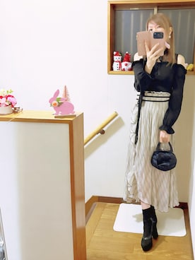 「アイテム（イヤリング）」を使った、mami太郎さん（レディース・162cm）の冬コーディネート