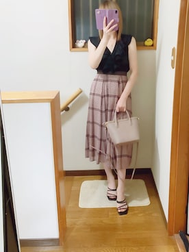 シャツ/ブラウス（ブラック系）を使った「ドットスカート」の人気