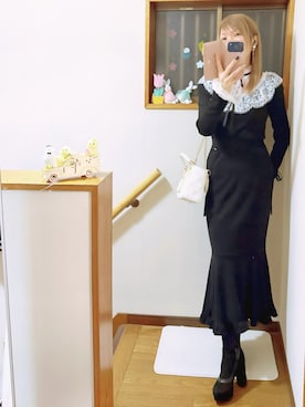 「EATME（イートミー）の【SETUP】マーメイドリボンスカート（スカート、ブラック系）」を使った、mami太郎さん（レディース・162cm）の夏コーディネート