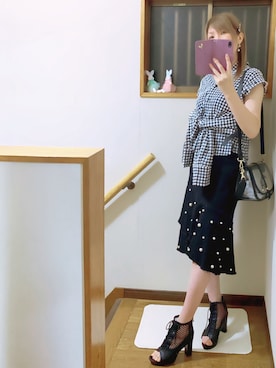「アイテム（ブーツ）」を使った、mami太郎さん（レディース・162cm）の夏コーディネート