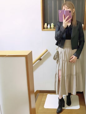 「アイテム（ピアス（両耳用））」を使った、mami太郎さん（レディース・162cm）の秋コーディネート