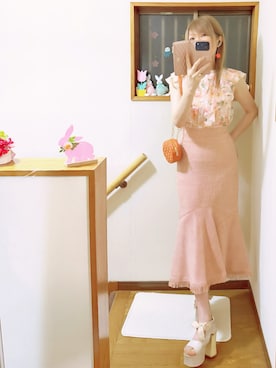 「オレンジコーデ」｜mami太郎さん（レディース・162cm）の夏コーディネート