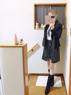 「アイテム（ネクタイ）」を使った、mami太郎さん（レディース・162cm）の秋コーディネート