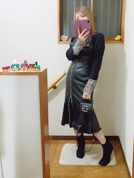 「JUNOAH（ジュノア）のアイテム（ワンピース/ドレス）」を使った、mami太郎さん（レディース・162cm）の冬コーディネート