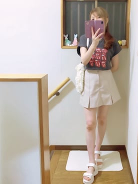 「GU」｜mami太郎さん（レディース・162cm）の夏コーディネート