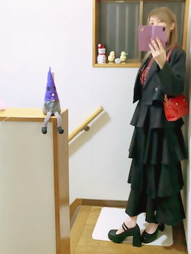 「アイテム（テーラードジャケット、ブラック系）」を使った、mami太郎さん（レディース・162cm）の秋コーディネート