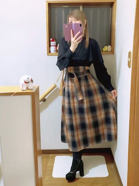 「アイテム（ピアス（両耳用））」を使った、mami太郎さん（レディース・162cm）の秋コーディネート