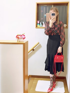 「アイテム（スカート）」を使った、mami太郎さん（レディース・162cm）の春コーディネート