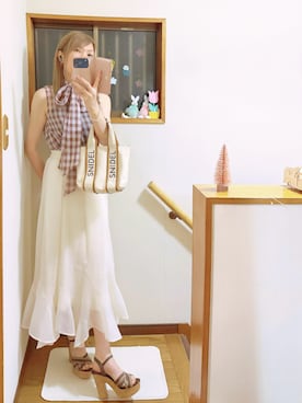 「SNIDEL（スナイデル）のアイテム」を使った、mami太郎さん（レディース・162cm）の夏コーディネート