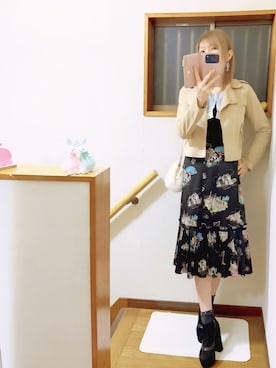 「アイテム（スカート）」を使った、mami太郎さん（レディース・162cm）の冬コーディネート