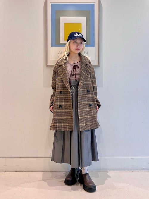 セール】チェック ビーバー ダブル ハーフコート（その他アウター