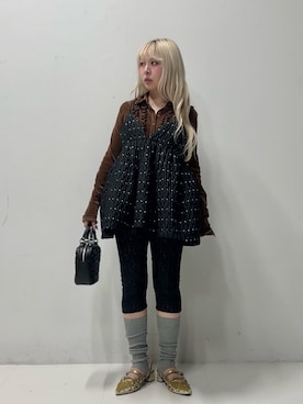 「アイテム（ソックス/靴下、グレー系）」を使った、haruさん（レディース・152cm）の秋コーディネート