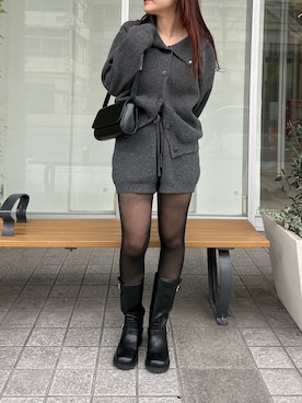 「ニットアップ」｜「アイテム（ブーツ）」を使った、たけなかさん（レディース・157cm）の秋コーディネート