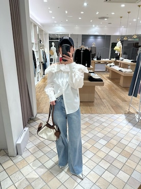 「mystic（ミスティック）のアイテム（トートバッグ）」を使った、たけなかさん（レディース・157cm）の春コーディネート