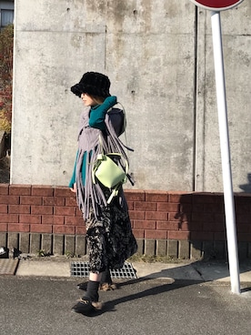 「LA BELLE ETUDE（ラベルエチュード）のアイテム（ニット/セーター）」を使った、おかまきさん（レディース・154cm）の冬コーディネート