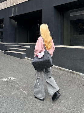 「アイテム（ボストンバッグ）」を使った、０１７さん（レディース・159cm）の秋コーディネート