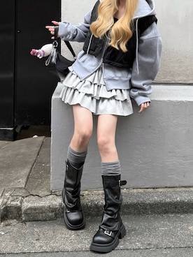 「アイテム（ベスト）」を使った、０１７さん（レディース・159cm）の秋コーディネート