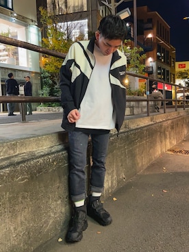 「Reebok（リーボック）のアイテム（ジャケット/アウター）」を使った、yamachanさん（メンズ・165cm）の冬コーディネート