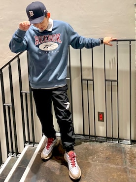 「Reebok（リーボック）のアイテム（スウェット）」を使った、yamachanさん（メンズ・165cm）の秋コーディネート
