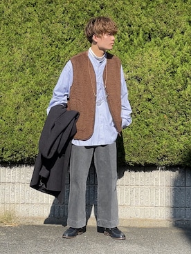 「ボア」｜「アイテム（財布/小物）」を使った、間井谷　勇生【大阪美容師】さん（メンズ・169cm）の秋コーディネート