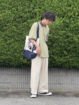 「WHIMSIC（ウィムジック）のアイテム」を使った、間井谷　勇生【大阪美容師】さん（メンズ・169cm）の夏コーディネート