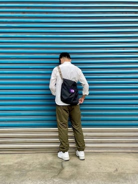 「ADLIB（アドリブ）のアイテム」を使った、Jie Linさん（メンズ・187cm）の春コーディネート