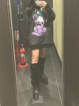 「アイテム（レッグウォーマー、ブラック系）」を使った、あぴさん（レディース・156cm）の秋コーディネート