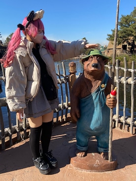 「fifth（フィフス）の中綿ショートダウンコート（ダウンジャケット/コート）」を使った、あぴさん（レディース・156cm）の冬コーディネート