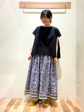 「Samansa Mos2（サマンサ モスモス）のセパレートサンダル（サンダル）」を使った、ナツミさん（レディース・163cm）の夏コーディネート