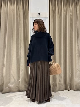 「ネイビーニット」｜ｳ ｯ ﾃﾞｨさん（レディース・153cm）の秋コーディネート