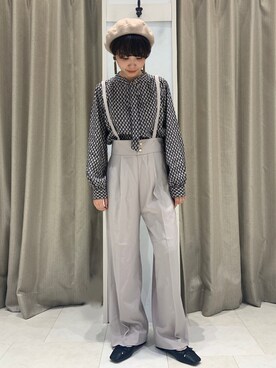 「Te chichi TERRASSE（テチチテラス）のアイテム（ハンチング/ベレー帽）」を使った、ｳ ｯ ﾃﾞｨさん（レディース・153cm）の秋コーディネート