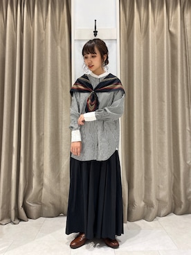 「アイテム（バンダナ/スカーフ）」を使った、ｳ ｯ ﾃﾞｨさん（レディース・153cm）の秋コーディネート